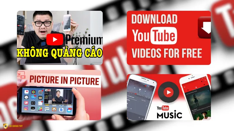 Logo YouTube Premium, người xem video không quảng cáo, nhãn tài khoản YouTube Premium giá rẻ 25K.